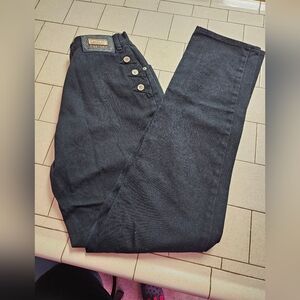 Lawman Western World Class Denim Pants Cotton 11 35" Black High Rise VTG